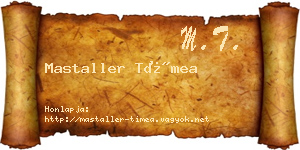 Mastaller Tímea névjegykártya
